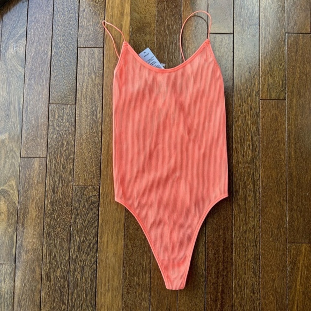 NWT Sunday Best Ribbed Thong Bodysuit (sz S)